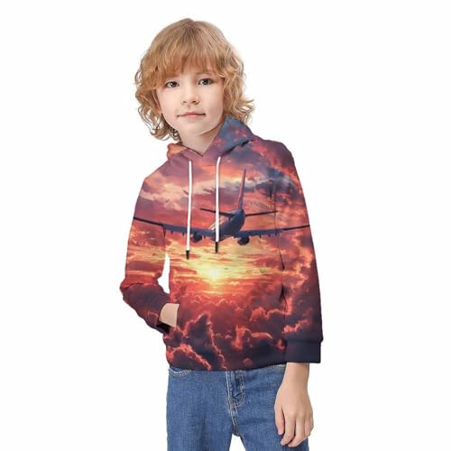 Sweat à capuche jet graphique pull imprimé graphique manches longues ado 13-15 ans