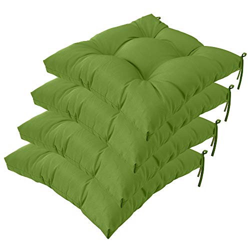 Image of QILLOWAY Indoor /Outdoor Square Seat Patio Cushion - 19-Inches,Pack of 4 (Green)