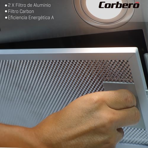 Campana extractora de 72cm Corberó para cocinar sin humos molestos en cocinas americanas abiertas 2