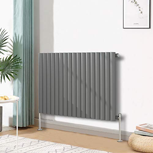 Blümme Single Oval Horizontal Designer Radiator 600x1003mm Anthracite