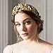 Artio Bride Wedding Headband Gold Leaf Headpiece Bridal Hair Crown for Women and Girls HB002