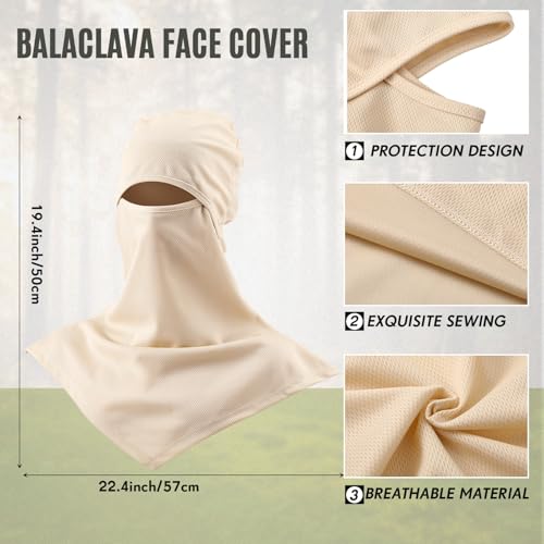 Image of SATINIOR 3 Piece Balaclava Face Cover Sun Protection Neck Cover Summer Balaclava for Men Women Outdoor Sports UV Protector