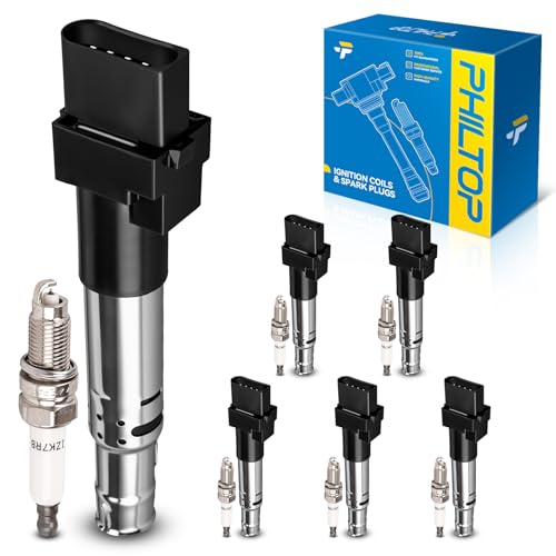 PHILTOP Ignition Coil Pack and Iridium Spark Plugs Fits for