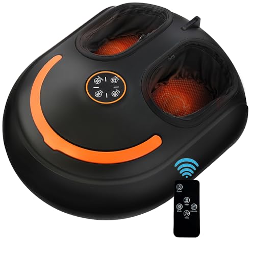 CCHYF Shiatsu Foot Massager with Heat Electric Heated Feet Massager, 3 Heat Levels, Rolling Kneading for Plantar Fasciitis and Pain Relief, Relax for Home Office Use, Gifts for Women Men Black