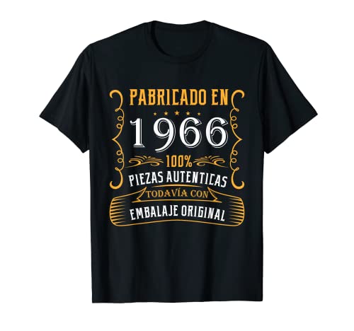 Fabricado 1966 Años Cumpleaños Hombre Mujer Nacen En 1966 Camiseta