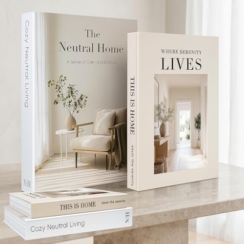 Decorative Books for Neutral Home, Fake Books Storage Boxes for Decoration
