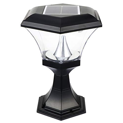 Farolas solares de plástico para exterior, luz de pilar simple y resistente para patio