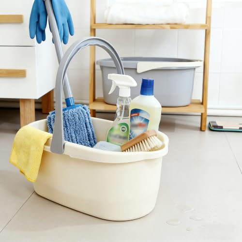 Image of Haundry 4.5 Gallon Cleaning Bucket, Good Grips Household Mop Bucket for Cleaning Supplies, Cleaning Caddy Organizer Basket with Handle, 17.1L, White