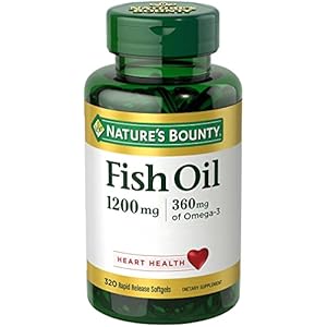 Nature’s Bounty Fish Oil, Dietary Supplement, Omega 3, Supports Heart Health, 1200mg, Rapid Release Softgels, 320 Ct