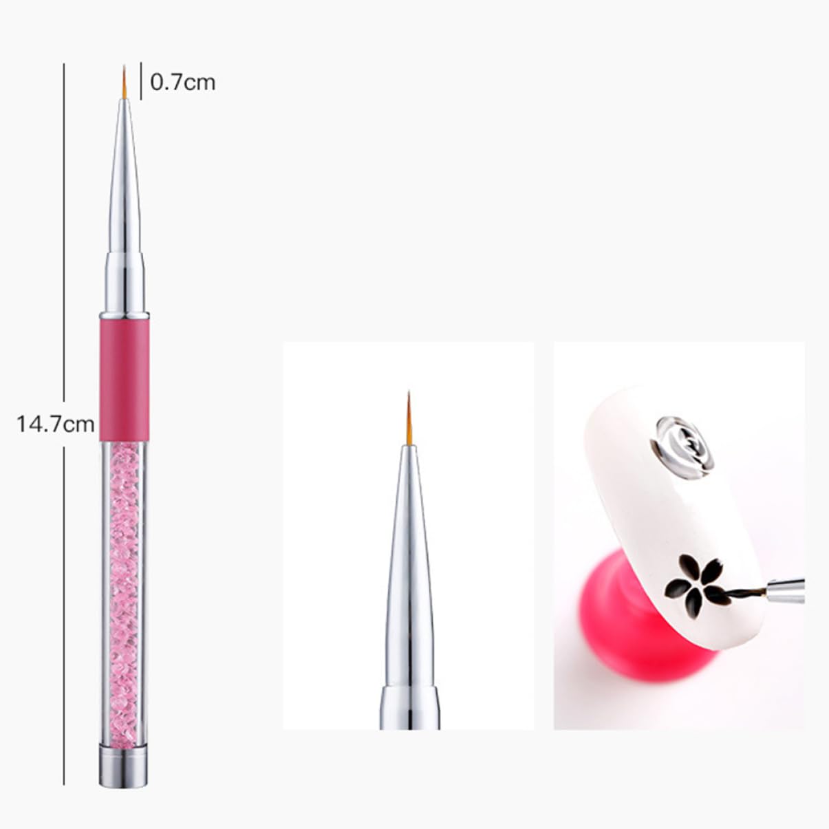 FOMIYES 3 Set Di Penna Per Nail Art Manico in Strass Pennello Per Unghie Forniture Per Principianti 5 Pezzi*3