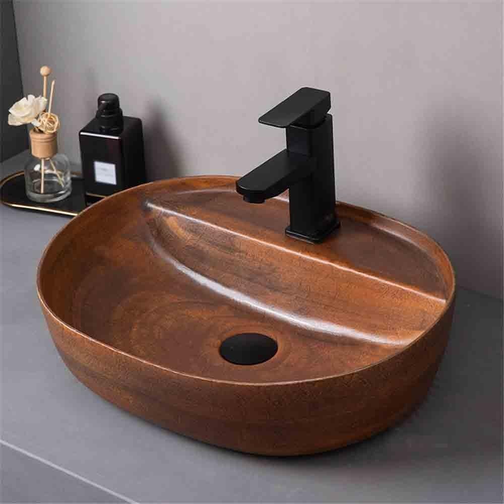 Lavabo da appoggio Lavabo da bagno in ceramica a vasca singola appoggio