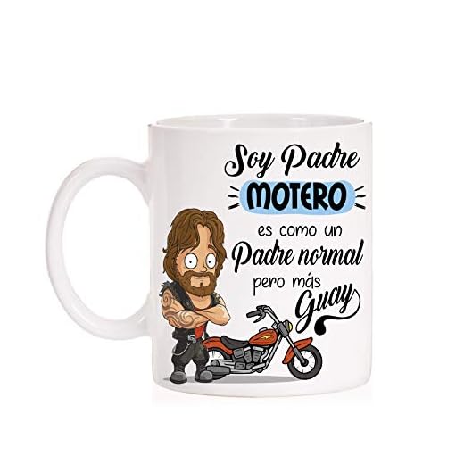 FUNNY CUP Tazas Moteros. Soy Padre Motero es como un Padre Normal Pero más Guay. Motos, Motor. (Padre)
