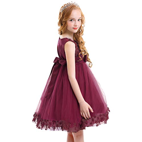 OwlFay Vestito Ragazze Fiore Pizzo Abito Senza