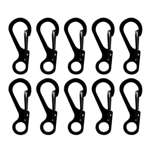 10 mosquetones pequeños de acero inoxidable con resorte para camping, viajes, senderismo, llaveros duraderos