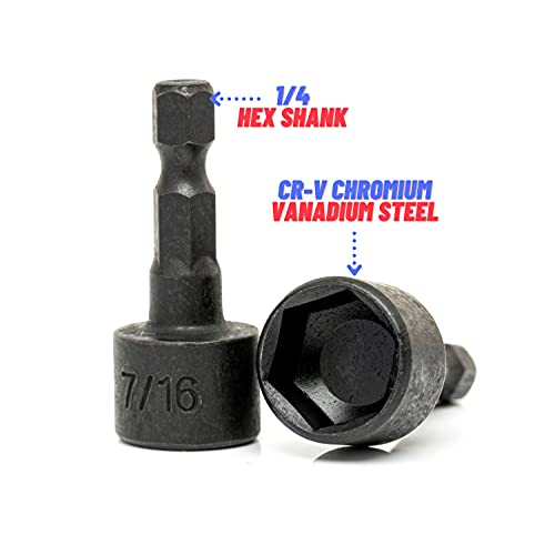 Image of NEIKO 10068A Nut Driver Set, For Impact Drill and Driver, 20 Piece, 1 /4 inch Hex Small Nut Driver Bit Set, Metric and Standard, 4-12 mm & 5 /32 inch-1 /2 inch, CR-V Steel, Nutsetter Driver Bits