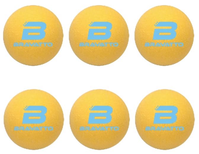 Bravatto Professional Foosball Balls: Tournament Quality - Just Like The Pros Use, Official Regulation Size - Pack of 6 Foosball Balls (Yellow)