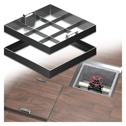 Couvercle de regard en acier invisible 33x33 cm pour allées et trottoirs