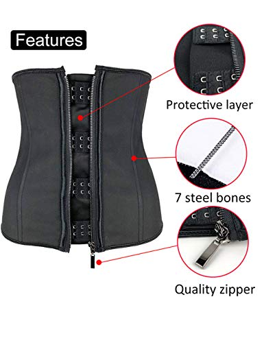 Waist Trainer Cincher Workout Training Trimmer Slimming Belt Latex Corset Zipper Body Shaper for Women2