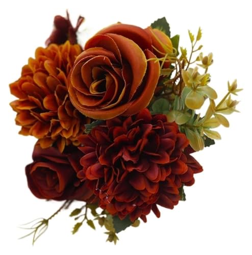 Flores de otoño artificiales de seda multicolor de 30cm para centros de mesa diy 2