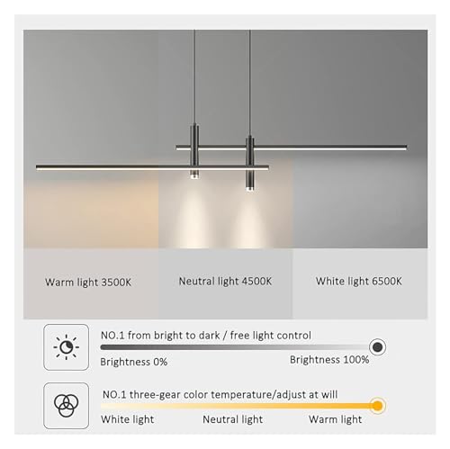 Éclairage suspendu LED linéaire réglable table à manger intensité variable projecteurs - 2
