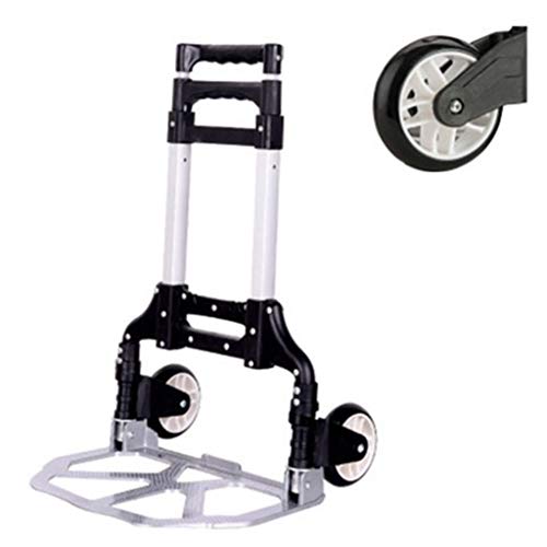 ZZQ Tragbarer Trolley aus Aluminium, zusammenklappbar, Mehrzweck-Koffer, Kleiner Anhänger für Familie und Freien, mehrere Farben, B