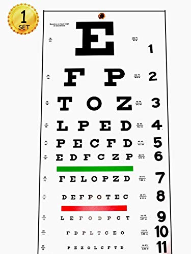 YG_Oline Snellen Eye Chart, Plastic Wall Chart, Pocket Low Vision Eye Chart for Eye Exams 20 Feet 22 x 11 inch