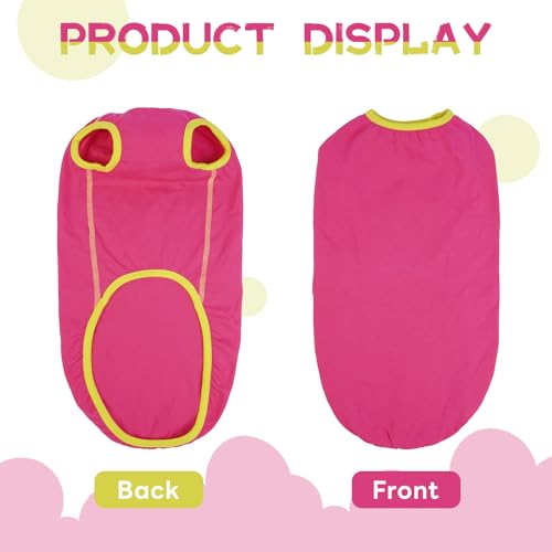 Lelepet Hundeshirt für Dackel, Hund Sommer T-Shirt Weiches Hundehemd, Atmungsaktives Dackel Hunde Shirt, Dehnbare Dackelkleidung, Leichter Hundepullover Shirt, Rosa XL