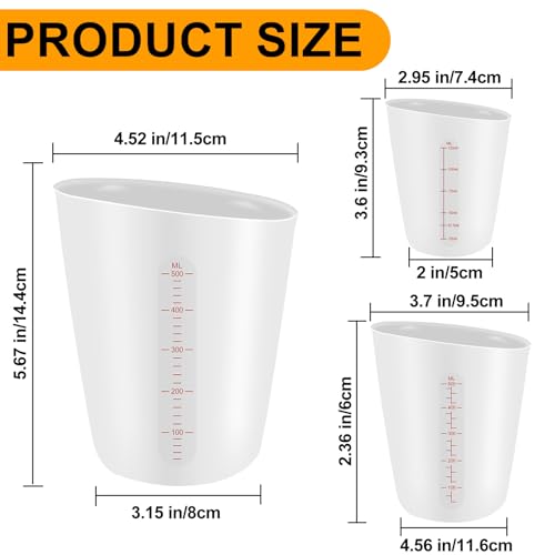 Set 3 vasos medidores flexibles de silicona 500 ml miniatura 2