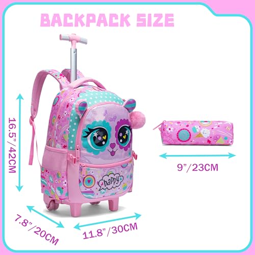 Meetbelify Kit Mochila Infantil Escolar Mochila para meninas Mochila com rodas Crianças bonito Mochi