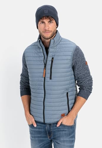 camel active Herren Steppweste aus recyceltem Polyamid Jeans Blau, menswear-56