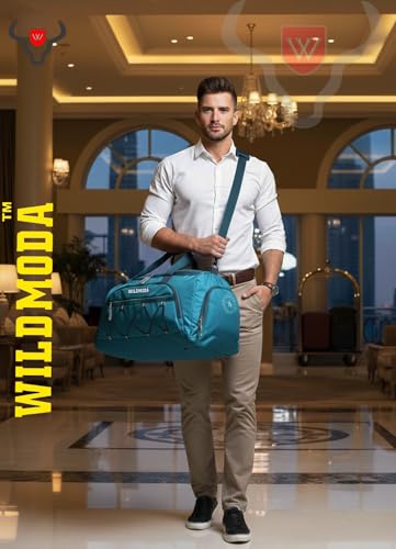 Image of 50L Duffel Travel Bag with Multiple Pockets | Ideal for Gym & Outdoor Trips (Turquoise)