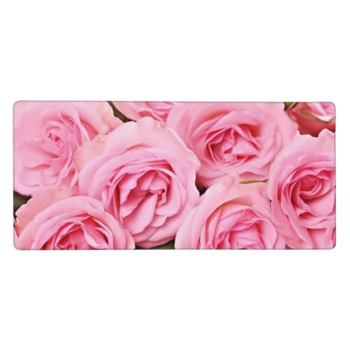 Tapis de souris de jeu XXL 90x40cm tapis de table motif roses rouges pour bureau et maison