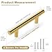 Estmoon 30 Pack Brushed Brass Cabinet Handles Gold 3 Inch Hole Center Cabinet Pulls Stainless Steel Drawer Handles Kitchen Cabinet Hardware Pulls for Cabinets and Drawers - 5