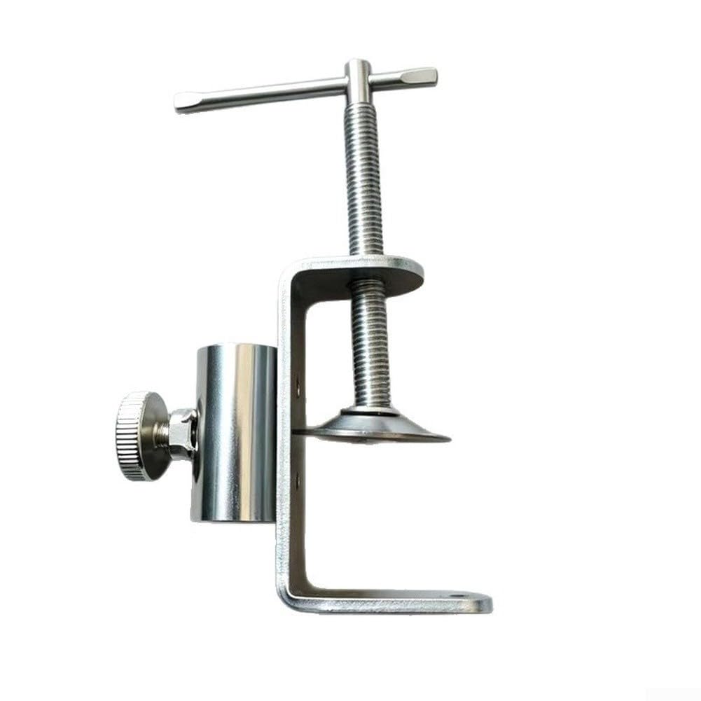 Stainless Steel Fishing Keepnet Stand With Adjustable Clamp For Raft And Platform Gear Support Silvery Finish Long Lasting Rust Resistant Metal Bracket Lightweight Portable Accessory 6x14.5cm