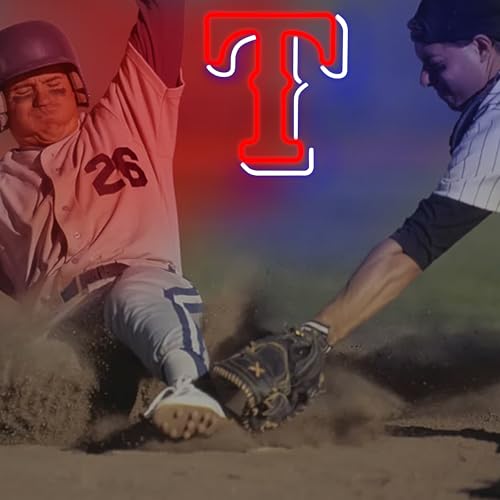 Image of Baseball Neon Sign for Wall Decor Rangere Baseball LED Light Up Sign Baseball Wall Decor Sports Neon Lights for Club Bedroom Man Cave Bar Sports Gifts for Men Boys Fans,Size 14.6 * 12.8 in(FMXD148)