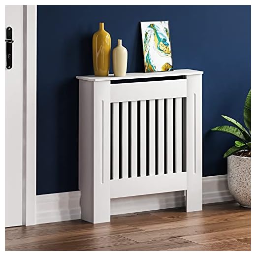 Vida Designs Cubre radiador Chelsea, diseño de Moderno con Lamas de DM Pintado de Color Blanco,pequeño