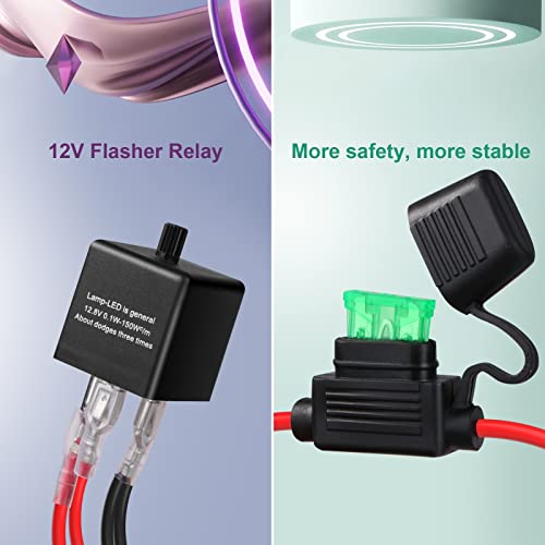 Jeyoon Universal Rocker Switch Turn Signal Street Legal Kit For Atv Utv Side By Side Turn Signal Flasher Relay Harness, Compatible With Polaris Rzr Ranger Can-Am #TOP3