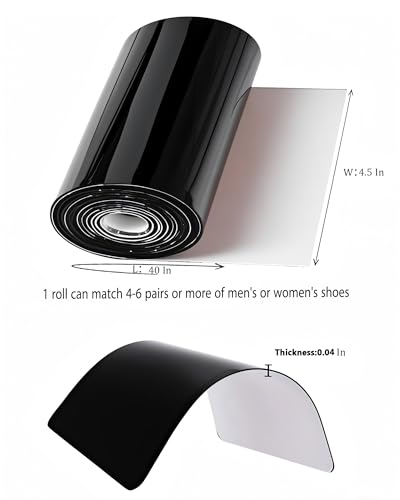 Image of Anti-Slip Shoe Sole Protector Pads for High-Heels,Silicone Anti Slip Shoe Grips on Bottom of Shoes,Self-Adhesive Sole Guard for Shoes | Smooth Surface Traction(4.5 in*40 in Mirror Black)