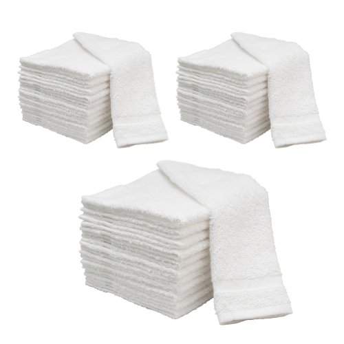 36 Pack WHITE 100% Soft Cotton Face Wash Cloth Salon Terry Facial Towels 12 x 12