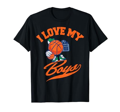 I Love My Boys Basketball Shirt for Moms and Dads T-Shirt