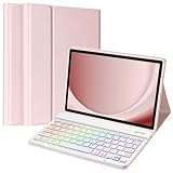 TaIYanG Backlit Keyboard Case for Samsung Galaxy Tab A9 Plus 11 Inch 2023 Model (SM-X210/X216/X218), Slim Lightweight Stand Cover with Magnetically Detachable Wireless Bluetooth Keyboard,Pink
