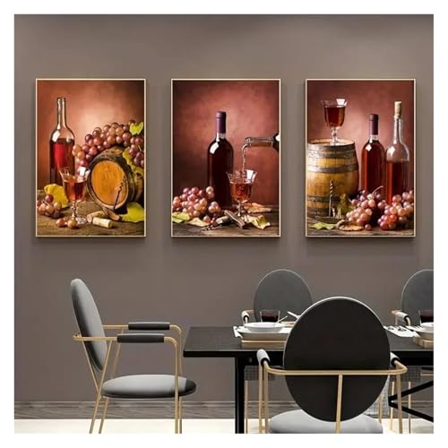 Cuadro sobre lienzo XENITE de copa de vino en formato 40x50cm para decoración interior 5