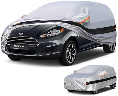 Holthly Autoabdeckung Passend für Ford Fiesta(1989-2025) 10 Schichten Vollgarage Auto Abdeckplane 100% Wasserdicht Autoplane Outdoor Autogarage Wasser und Staubschutz,Wind,Regen un