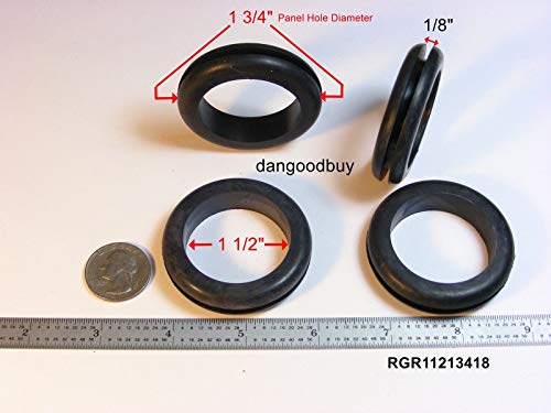 Rubber Grommet Fits 1 3/4" Hole In 1/8" Thick Panel Buna-N Rubber - Has 1 1/2" Center Hole (1) #TOP5