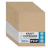 50 Chipboard Sheets 9 x 12 inch - 30pt (Point) Medium Weight Brown Kraft Cardboard for Scrapbooking & Picture Frame Backing (.030 Caliper Thick) Paper Board | MagicWater Supply