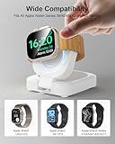 for Apple Watch Magnetic Charging Dock - 5W Wireless Fast iWatch Charger Stand with USB C Cable, Nightstand Mode, for Apple Watch Ultra 2/10/9/8/7/6/SE/SE2/5/4/3/2, Portable Travel Retractable White - Image 3