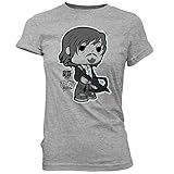 Esta camiseta viene en talla unisex en una camiseta de color gris.
