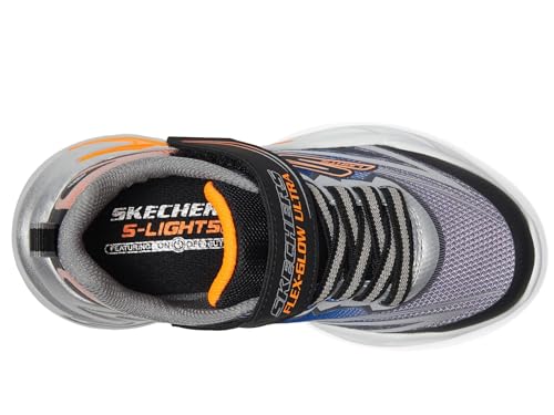 Flex-Glow Ultra Sneaker, Black/Silver, 3.5 Big Kid by Skechers - Used condition - Image 3