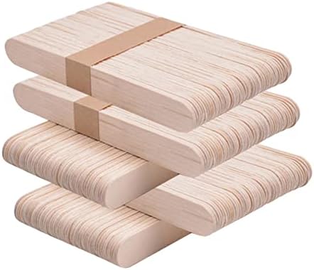 Baluue Plant Labels Tabs 250pcs Natural Kit Any Ice Materials Crafting Wooden Sticks Supplies Children for Handmade Stick Popsicle Kindergarten DIY Craft Crafts Wood Cream Project Round Labels