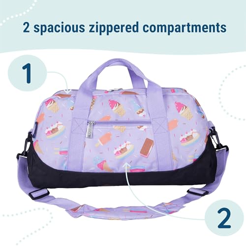 Image of Wildkin Kids Overnighter Duffel Bag - Carry-On Travel Bag for School & Sleepovers, Lightweight, Durable, Boys & Girls Ages 4-15 - Sweet Dreams